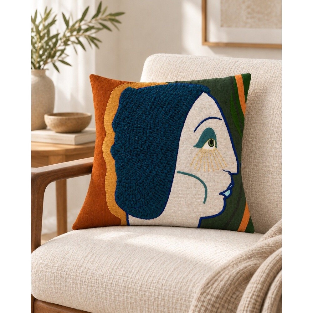1 PCS Modern Abstract Face Tufted Throw Pillow Cushion Cover Home Décor 290415